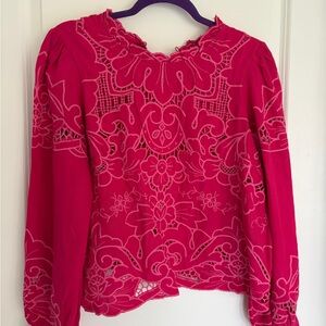 Anthropologie The Lainie Lace Cutwork Blouse